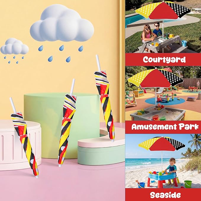 Dansydaisy Beach Umbrella for Water Table, Picnic Table Shade, 47 Inch Replacement Portable Outdoor Umbrella, UV Protection for Sand Play Camping Patio Garden, Tables Not Included