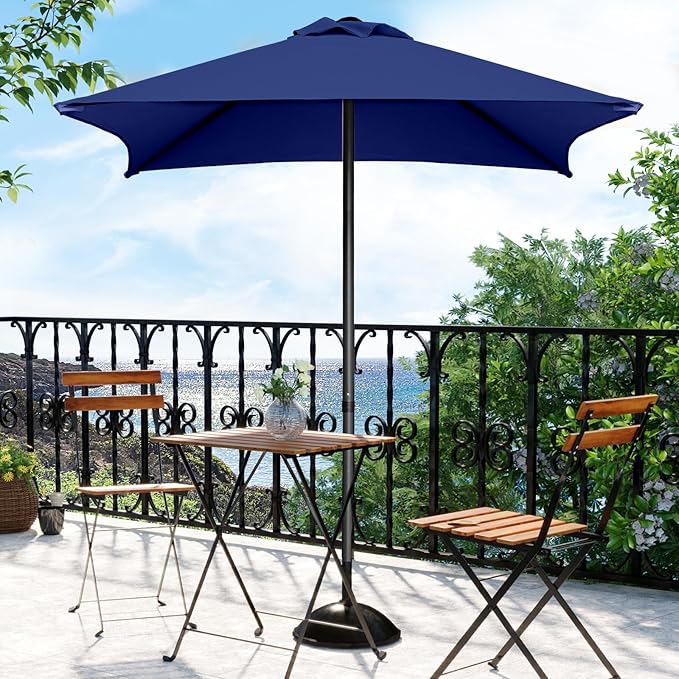 4.9ft Mini Square Patio Umbrella - UV 50+ Waterproof & Easy Setup | Outdoor Table Umbrella for Deck, Balcony, Garden, Lawn, Backyard, Market
