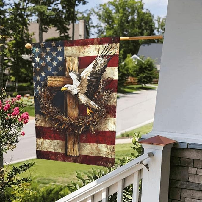 Wreath Garden Flag 12x18 Inch Double Sided All-Weather Polyester Outdoor Flag For Patio Lawn Yard And Garden Welcome Decor