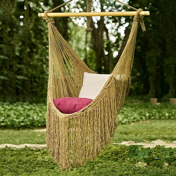 Novica Handmade Sea Breezes in Olive Green Cotton Hammock Swing (Single)
