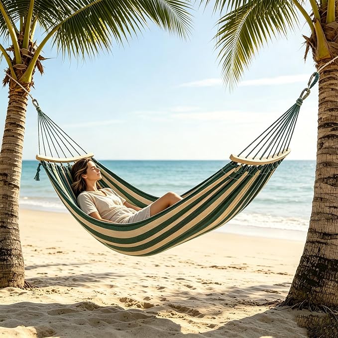 Hammock Replacement for Stand (Orange, 2 Person, Anti-ROLL Design) | Hammock Without Stand, Rope Hammocks for Outdoor Travel Portable Lightweight Hammocks with Tree Straps and Storage Bag