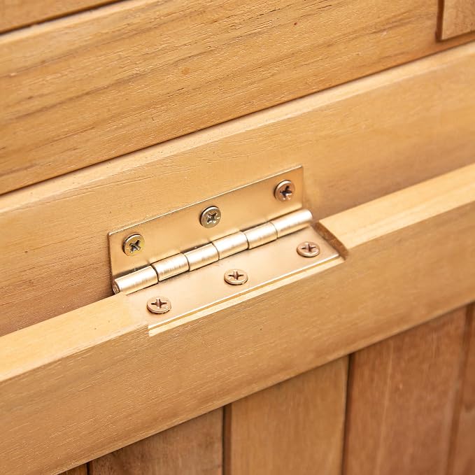 Cambridge Casual Arie 60-Inch Teak Outdoor Deck Box Storage Chest, Weather-Resistant Patio Organizer with Soft-Close Lid for Pool, Garden & Backyard, 119 Gallons
