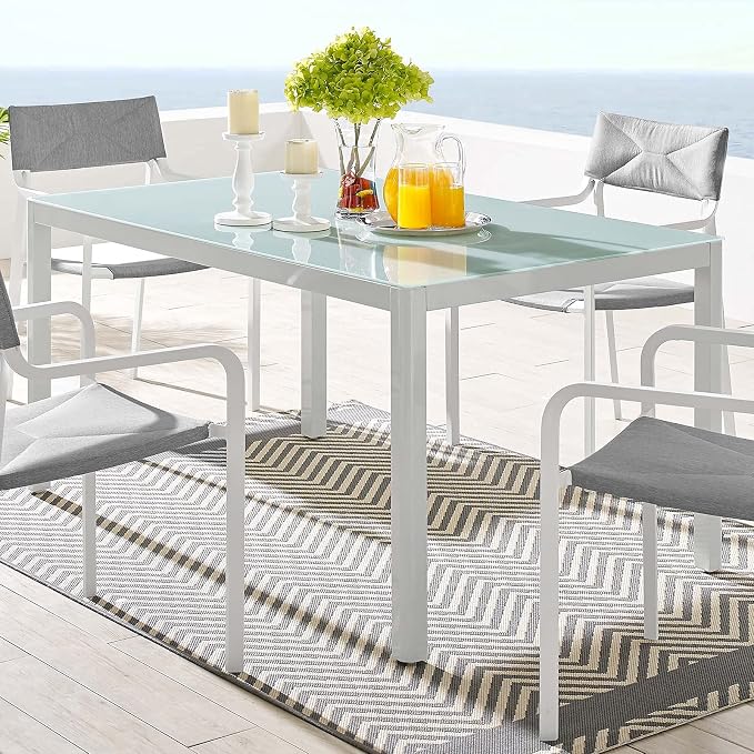Modway EEI-3576-WHI Raleigh Dining Table, White, 35.5 x 59 x 29
