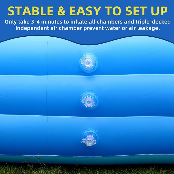 Inflatable Swimming Pool, Blow up Pools, Above Ground Swimming Pool for Family, Small Pools 103 x 69 x 24 inch Full-Sized Inflatable Pool for Kids for Outdoor, Backyard