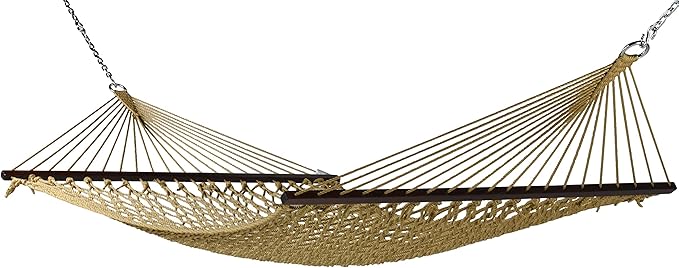 Caribbean Rope Hammock - 55 Inch - Soft-Spun Polyester (tan)