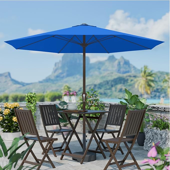 PatioKingdom 11FT Patio Umbrella,Outdoor Umbrella with Push Button Tilt and Crank,Market Table Umbrella with 8 Sturdy Fiberglass Ribs UV Protection