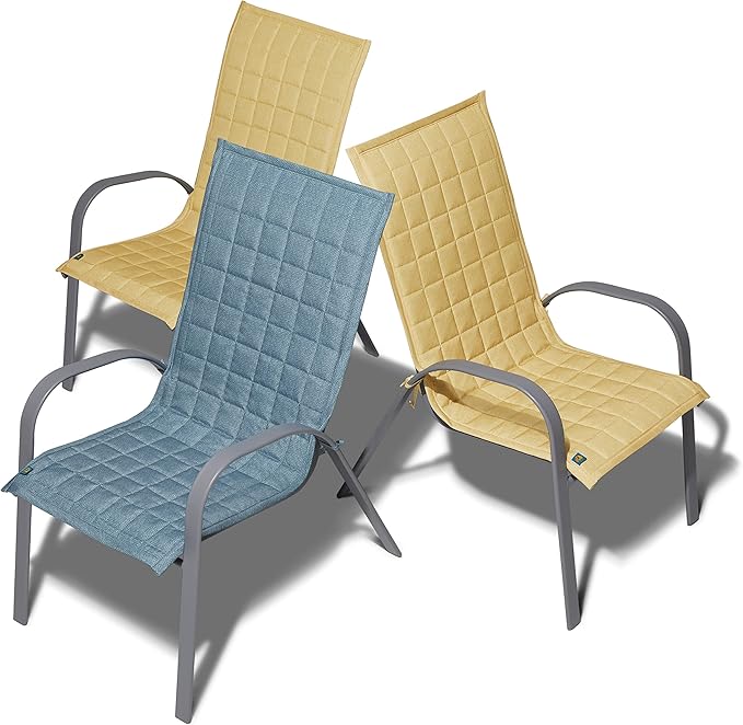 DUCKCOVERS Weekend Water-Resistant Patio Chair Slipcover, 45 x 20 Inch, Blue Shadow, Outdoor Chair Covers