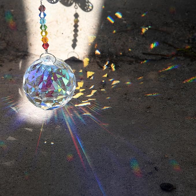 MerryNine Crystal Sun Catcher Suncatcher Prism Ball AB-Coated | 20 Pack, 0.8"/20mm, Rainbow Maker, Crystal Beads, for Feng Shui, Home Room Decor, Indoor Windows, for Gift, DIY