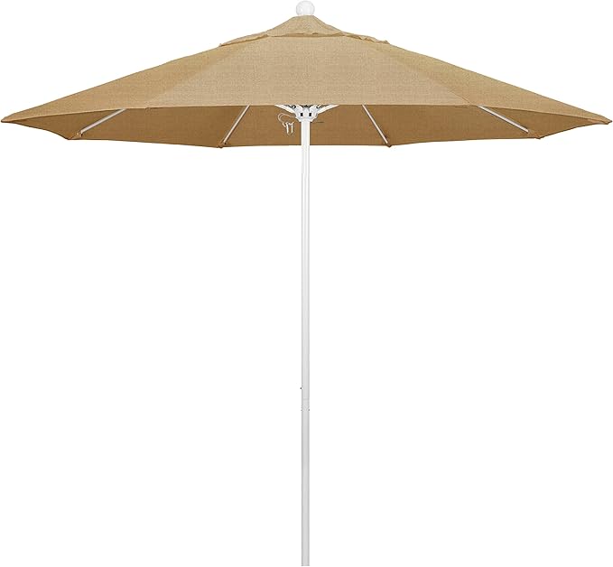 California Umbrella 9' Round Aluminum/Fiberglass Umbrella, Push Open,