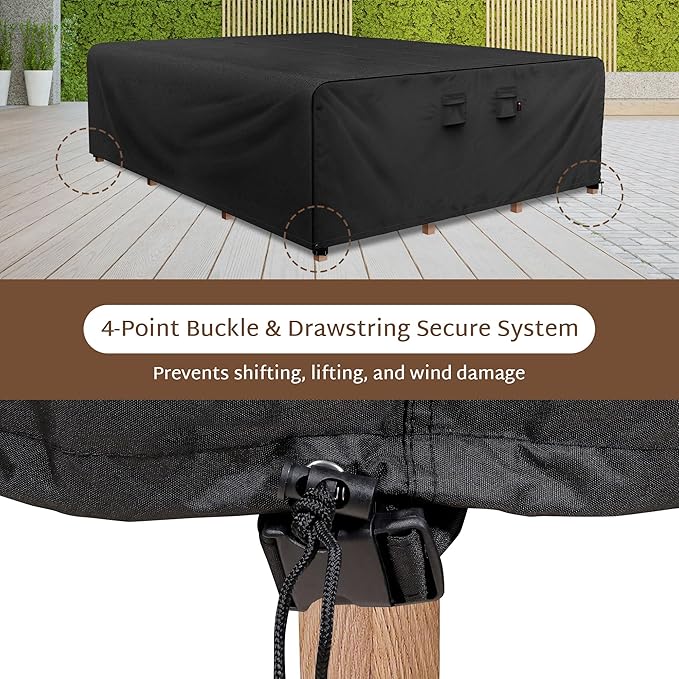 iBirdie Outdoor Patio Furniture Set Covers 90 x 76 inch fit 6 x 7 ft, 72, 74, 76 inch Wide, 90, 86, 87 inch Long Outside Dining Table and Chairs, Waterproof Weatherproof Cover, Heavy Duty 600D