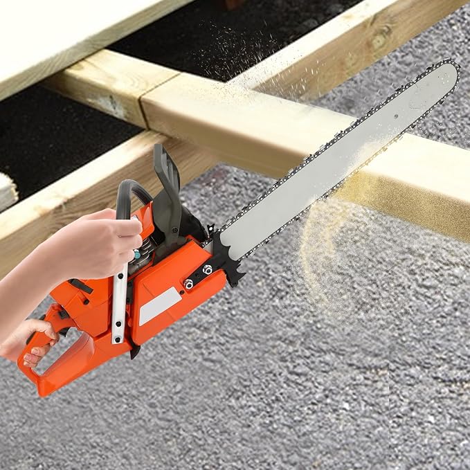 72CC 2-Stroke 24” Chainsaw, Portable Gas Powered Chain Saws, Handed Petrol Woodcutting Saw Gasoline Chain Saw for Cutting Tree Wood with Tool Kit Chainsaw in Garden Farm