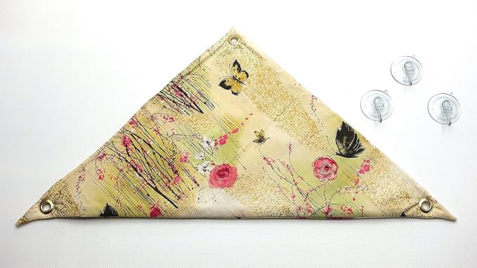 Hammock for Bearded Dragons, Asian Little Pink Flowers and Butterflies Fabric with Suction Cup Hooks