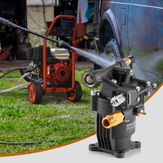 VEVOR Pressure Washer Pump, 3/4" Shaft Horizontal, 3500 PSI, 2.5GPM, Replacement Power Washer Pumps Kit with 5 Nozzles, Hardware and Siphon Tube, Compatible with Simpson, Honda, Troy-Bilt, Generac