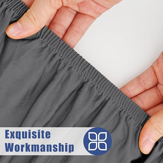 Moosfor Spandex 4 Foot Rectangle Table Cloth 2 Pack, Elastic Fitted Tablecloths for Picnic, Stretch Washable Patio Table Cover for Outdoor, Camping, Banquet and Parties (Dark Grey, 24"x48")