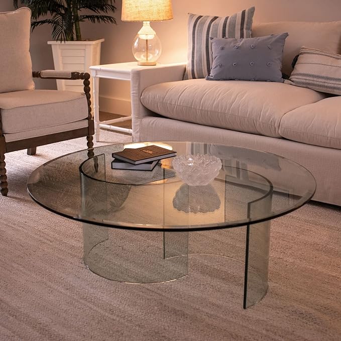 Spancraft 20" Inch Round 1/4" Thick Clear Glass Table Top with Flat Polished Edge and Tempered Glass, Replacement Glass Table Top, Great for Dining Tables, end Tables, and Outdoor Patio Table Tops or