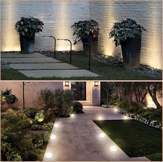 RGBW Warm White Low Voltage Landscape Lighting 10W Color Change LED Well Landscape Lights IP67 Waterproof Outdoor Landscape Lighting 12V-24V Pathway Garden Deck In-Ground Lights (6)