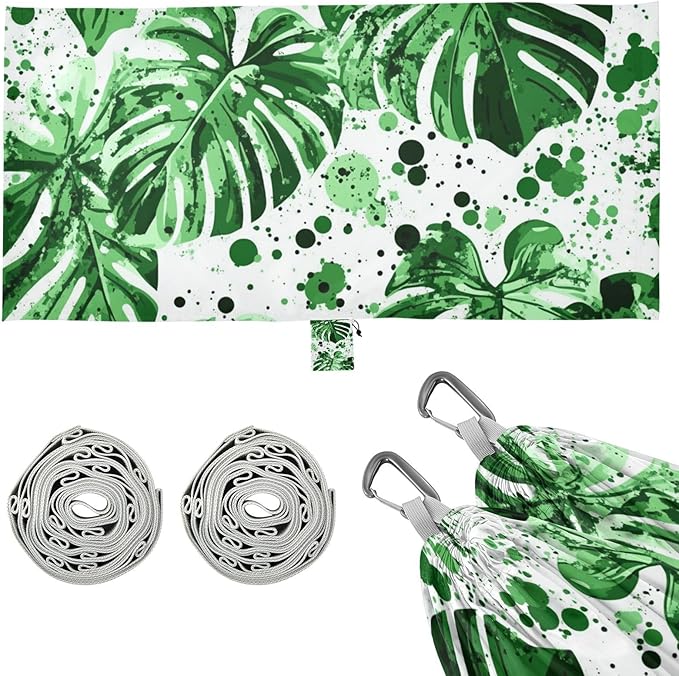Green Leaves Camping Hammock Fabric for Outside Patio Garden
