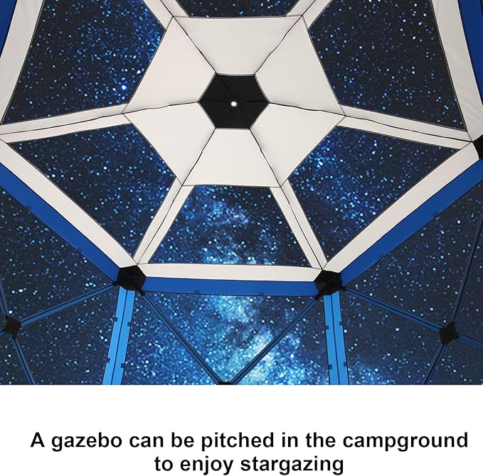 COBIZI 12x12 FT Pop Up Canopy Extendable Tent, Gazebos On Clearance with Removable Roof, Screened in Gazebo with sidewalls, Screen Tents Portable carpas para Patio for Outdoor Camping,Backyard,Blue
