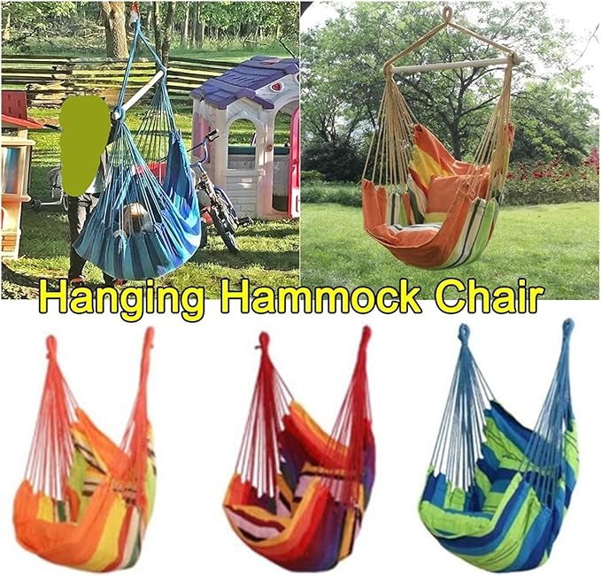 Compatible for Indoor Travel Bedroom Garden Fabric Camping Rope Bed 120KG Hammock Swings Swing Seat Hanging Chair(Green)