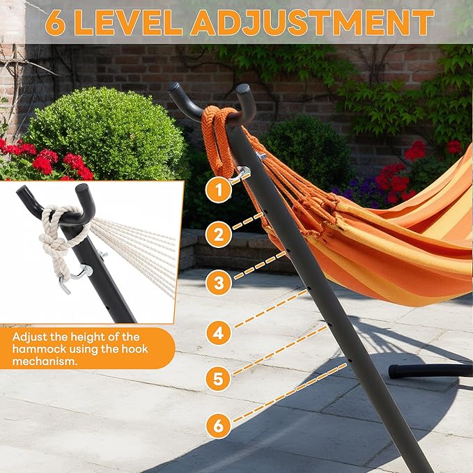 NEWBULIG Hammock Stand Only, Heavy Duty Hammock Stands for Double 2 Person, for Outside for Garden Backyard Patio Pool Beach with Carrying Case