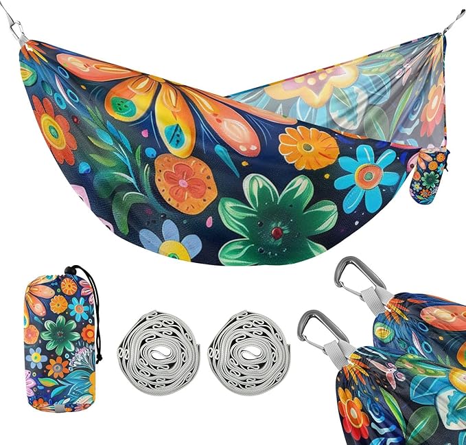 Colorful Mandala Flowers 330lb Capacity Hammocks with Portabl Carry Bag Rope Hammock for Outside Camping Essentials jamaca para Patio