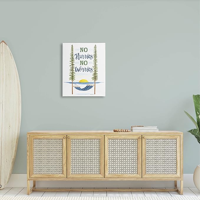 Stupell Industries No Hurries Worries Hammock Scene Canvas Wall Art, Design by Deb Strain
