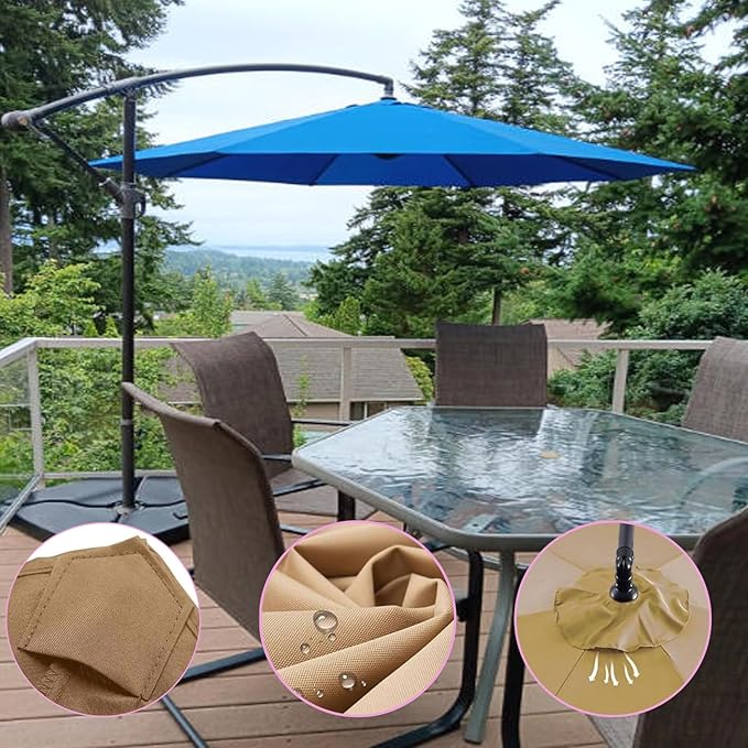 9FT Patio Umbrella Replacement Canopy Cover 6 Ribs 8 Ribs Waterproof UV Resistant for Market Umbrella Canopy, Garden, Lawn, Backyard, Pool