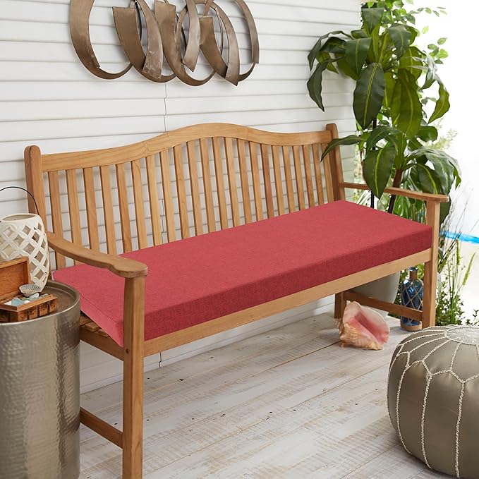 FUNHOME Outdoor Cushion Covers,42" x 18" x 3", No Insert! Patio Cushion Covers,Water Resistant Patio Bench Loveseat Cushion Covers 1 Pack, Sangria Red(Covers ONLY)