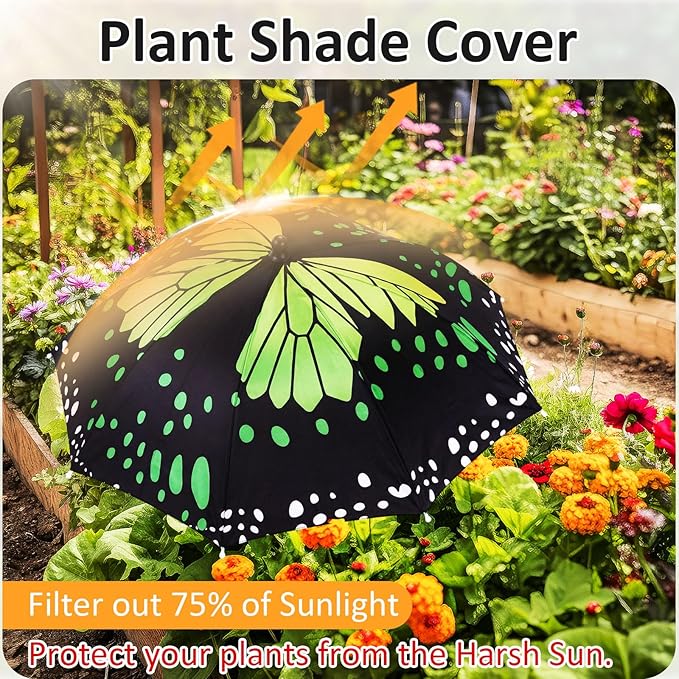 Plant Umbrellas for Outdoor Plants, Large Garden Plant Umbrella Shade Upgraded Adjustable Angle Height for Potted Plants Garden Beds