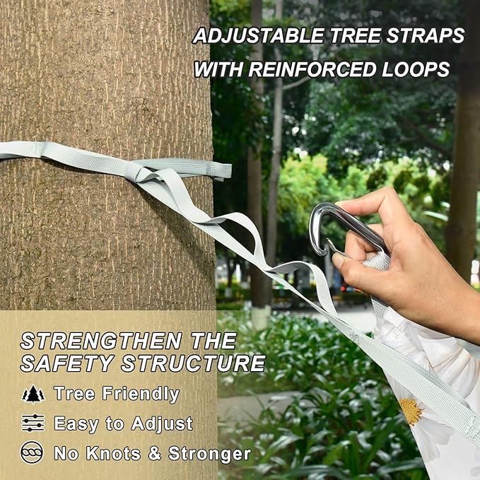Camping Hammock Outdoor Hammocks for Outside White Daisy Cute Beach Trees Portable Lightweight with Pockets Tree Straps Indoor Small