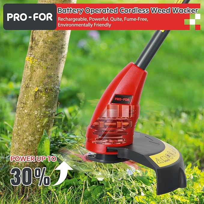 20V Lightweight Stringless Grass Trimmer, Battery Powered Weed Eater, Cordless Electric Weed Trimmer with Battery and Charger