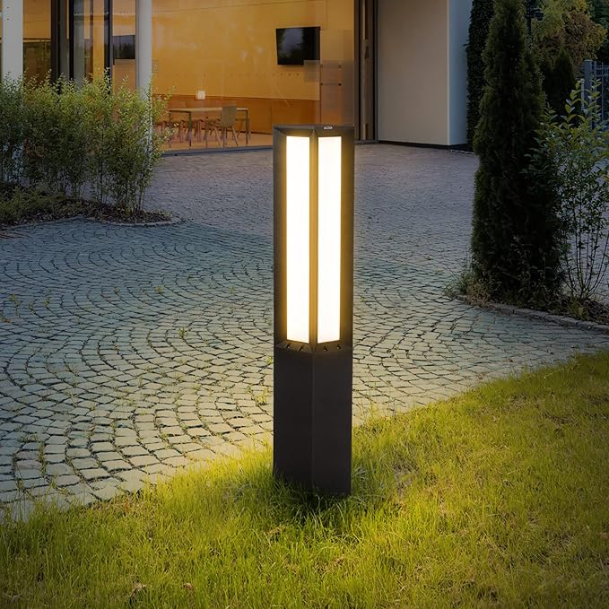 Landscape Path Light, Aluminum 8W 800LM Luxury LED Lighting, 32 Inches Modern Outdoor Bollard Lighting for Lawn, Patio, Courtyard and Driveway Decoration