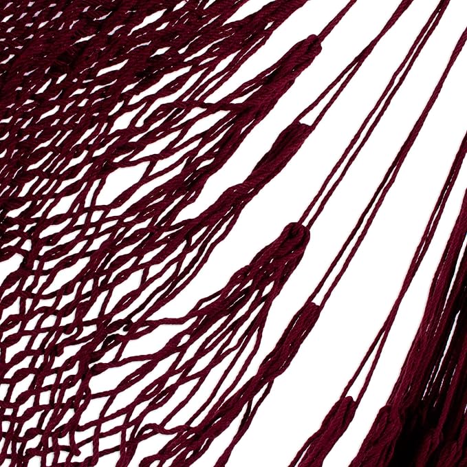 Novica Handmade Sea Breezes in Bordeaux Cotton Hammock Swing