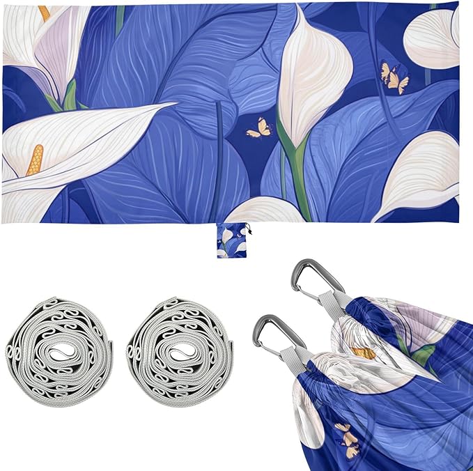 Safari Calla Lily Royal Blue 330lb Capacity Hammocks for Camping with Portabl Carry Bag Backyard Hammock for Camping & Hiking Essential hamaca para Patio Exterior
