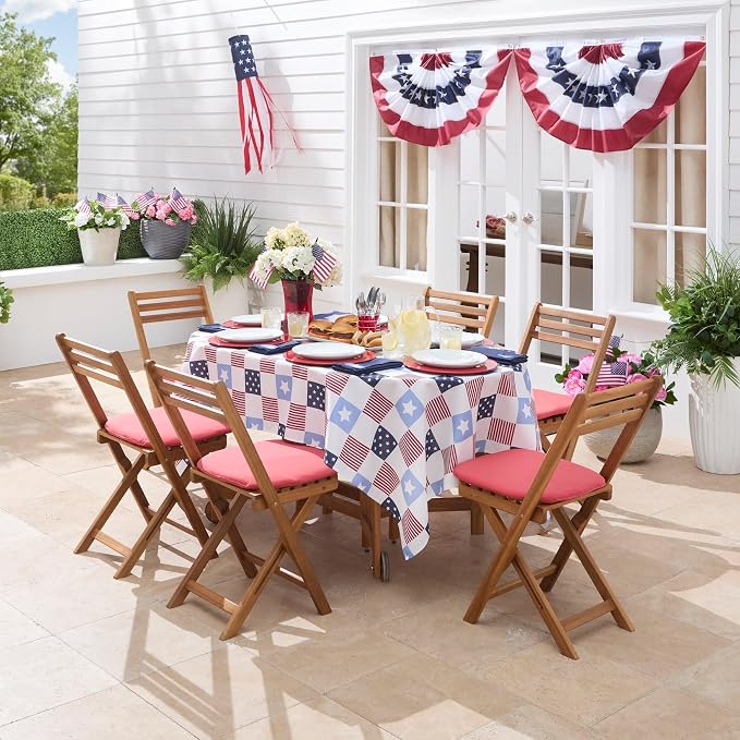 BrylaneHome Bh Outdoor Performance Set of 4 Stacking Chair Pads - Black Ikat