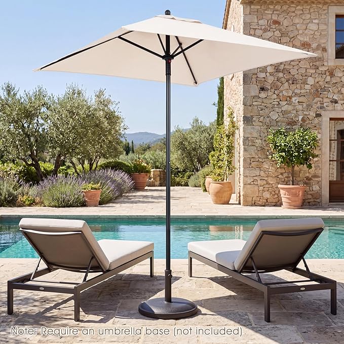 Tangkula 5 FT Patio Umbrella, Outdoor Table Market Umbrella with Quick-Release Button, 4 Sturdy Ribs, Fade Resistant & Waterproof Canopy, Sun-protective, for Garden, Poolside, Backyard