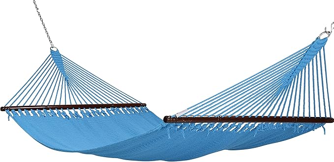 Jumbo Caribbean Hammock - 55 Inch - Soft-Spun Polyester - Light Blue