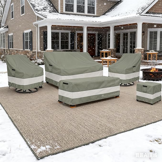 Patio Chair Covers Waterproof Patio Furniture Covers,30W x 34D x 38 H Inches Outdoor Swivel Chair Cover 4 Pack -Grayish Green