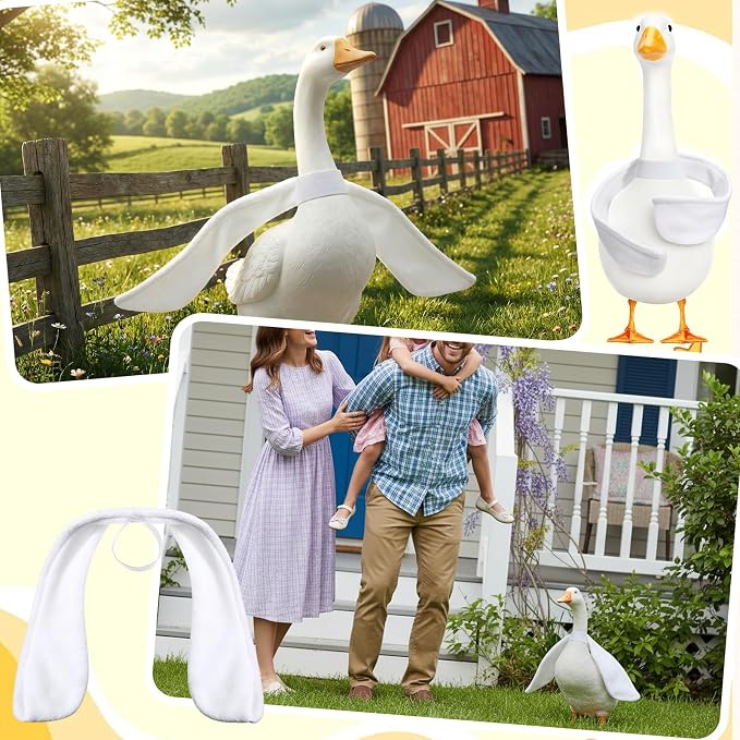 Porch Goose Wings, Poseable Porch Goose Arms Accessories for Outdoor Patio Yard Statue Decoration