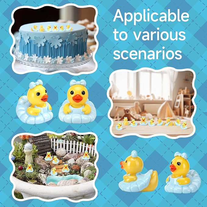 30 Pcs Ballet Ducks, Mini Ballet Resin Ducks Bulk, Fun Printed Toy Figures for Birthday Party Favors, Themed Decor, Kids Gift Collection (Blue Ballet Dancer)
