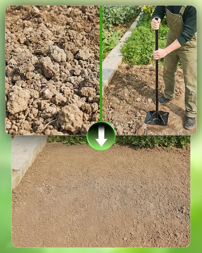 Saker Steel Tamper Heavy Duty Hand Compactor Tool, 10x10 Inch Ground Tamper for Soil, Gravel & Asphalt Compaction, 48 Inch Cushioned Handle for Driveway, Paver, Yard & Blacktop Repair