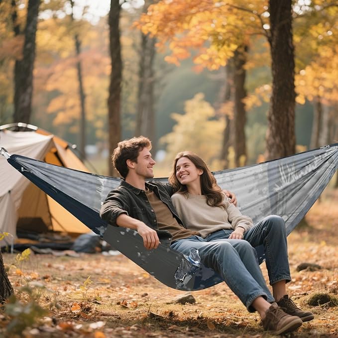 Distressed Denim Patchwork Hammocks with Tree Straps Swing Hammock for Indoor Outdoor Patio