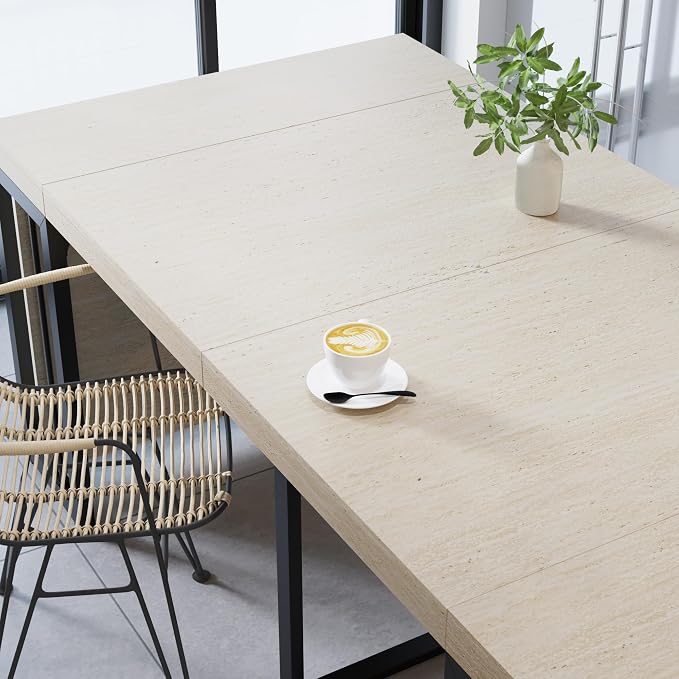 Lasageldar 118" Extendable Dining Table for 2-10 People, Modern Space-Saving Wood Dinner Table for Kitchen Dining Living Room Outdoor Patio (Accent White)