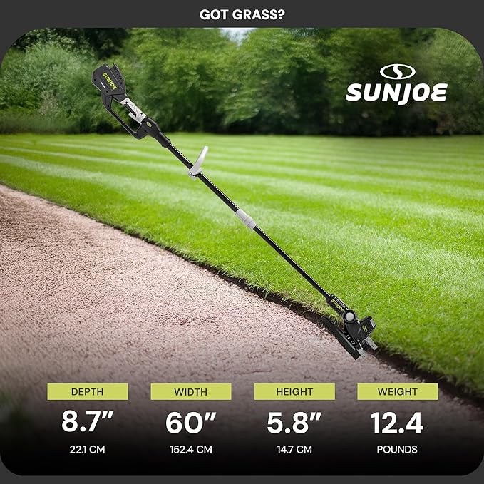 Sun Joe Cordless Multi-Angle Head Dual Line Electric String Trimmer for Lawn, Yard and Gardening Care w/Auto-Feed Spool, Battery & Charger, Heavy-Duty, 24V-ST14-CT