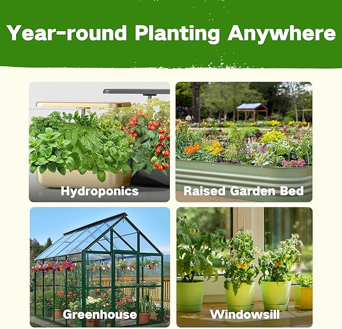Lush&Dew Year-Round USDA Zone 9 Seed Bank, Gardening Gifts for Women Men, 32 Varieties Non-GMO Heirloom Seeds of Vegetables Herbs Fruits, Gift for Mom Dad, Survival Seed Kit for Raised Garden Beds