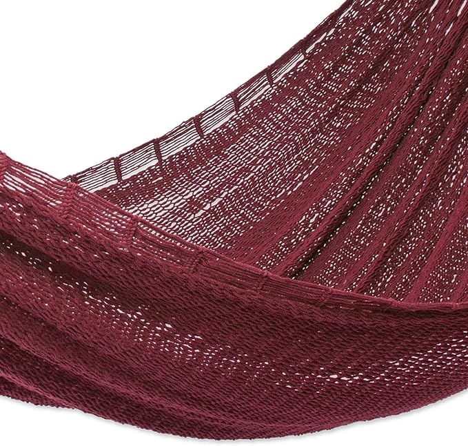 NOVICA Artisan Handmade Cotton Rope Hammock Maya Style Double Purple Mexico Solid [Bed Size 71in L x 79in W Total Length 142in L] 'Uxmal Mulberry'Double