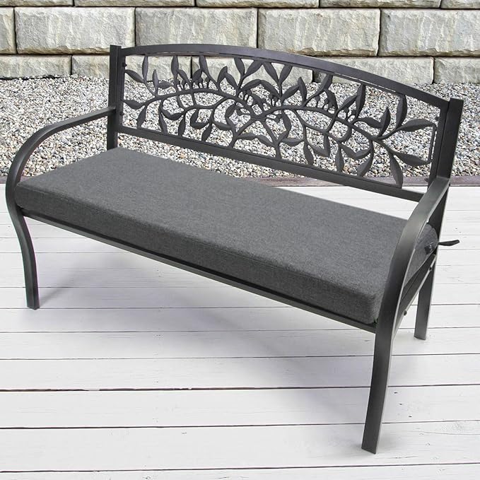 FUNHOME Outdoor Cushion Covers,54" x 18" x 3", No Insert! Patio Cushion Covers Replacement for Outdoor Furniture,Water Resistant Patio Bench Loveseat Covers 1 Pack, Grey(Covers ONLY)