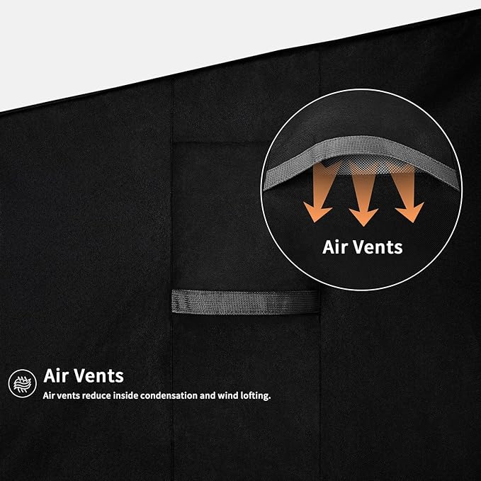 Dokon Patio Adirondack Chair Covers Waterproof Outdoor Chair Cover with Air Vents, Windproof Anti-UV Heavy Duty Oxford Fabric Lawn Patio Furniture Covers (32"W x 34"D x 36"H) - Black