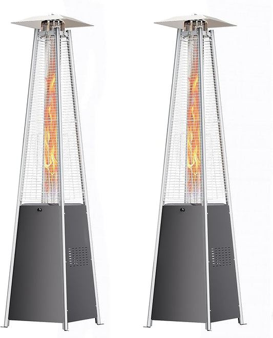 Pyramid Patio Heater, Outdoor Heater 48,000 BTU with Wheels & Weather-Resistant Cover, Triple Protection System for Large Spaces (Commercial Patio, Rooftop, Event) (2 heater)