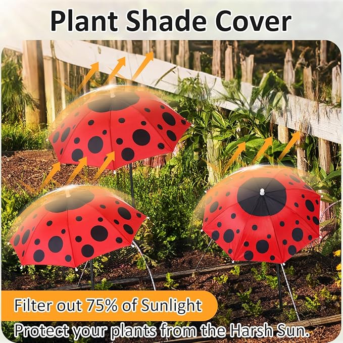 Plant Umbrellas for Outdoor Plants, Large Garden Plant Umbrella Shade Upgraded Adjustable Angle Height for Potted Plants Garden Beds